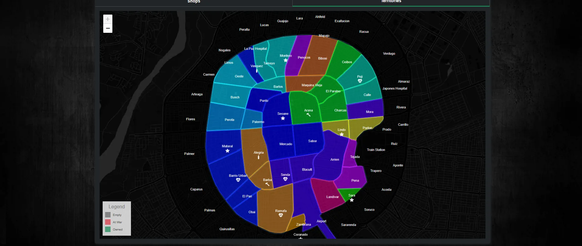 An image showing the Cartels interface